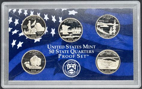 S United States Mint State Quarters Proof Set No Box Coa