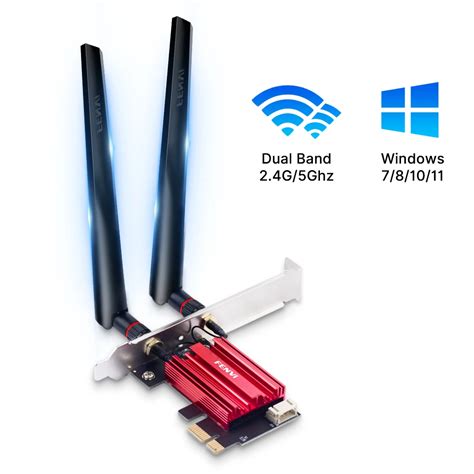 Fvi Adaptador Inal Mbrico PCI E Wifi Tarjeta De Red AC1200 De 1200Mbps