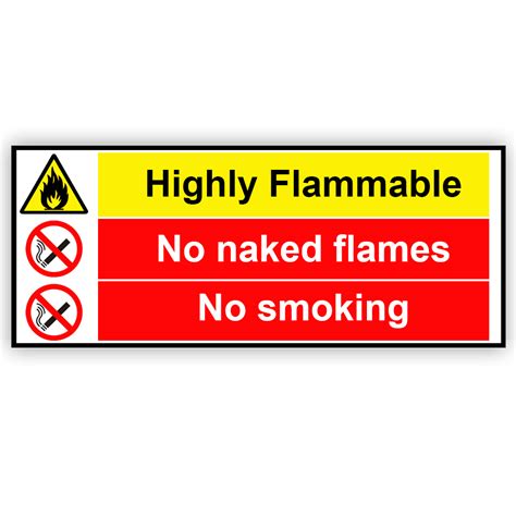 Highly Flammable No Naked Flames No Smoking Manchester Safety