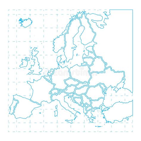 Europe Contour Map Vector Illustration Stock Vector Illustration