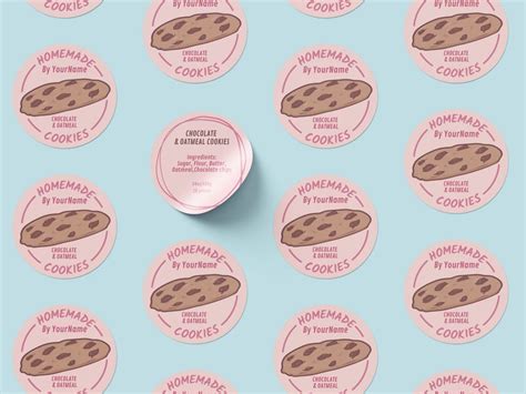 Printable Cookie Sticker Label And Ingredients Label Etsy