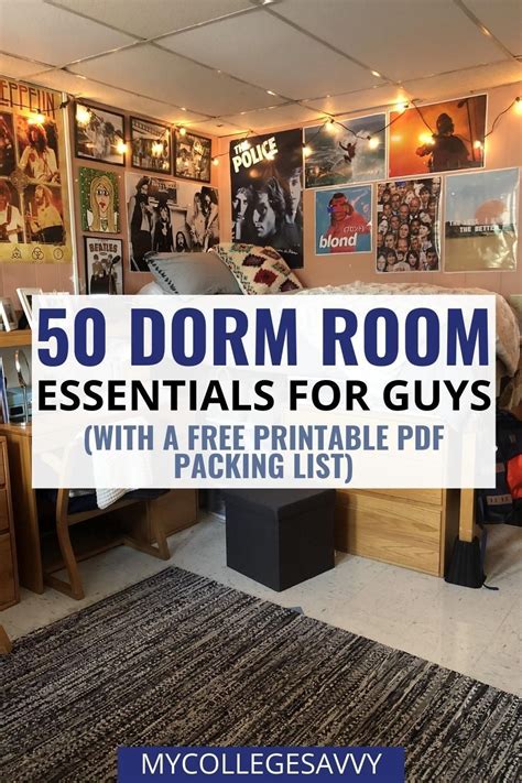 Dorm Room List Guy Dorm Rooms College Dorm Room Essentials College