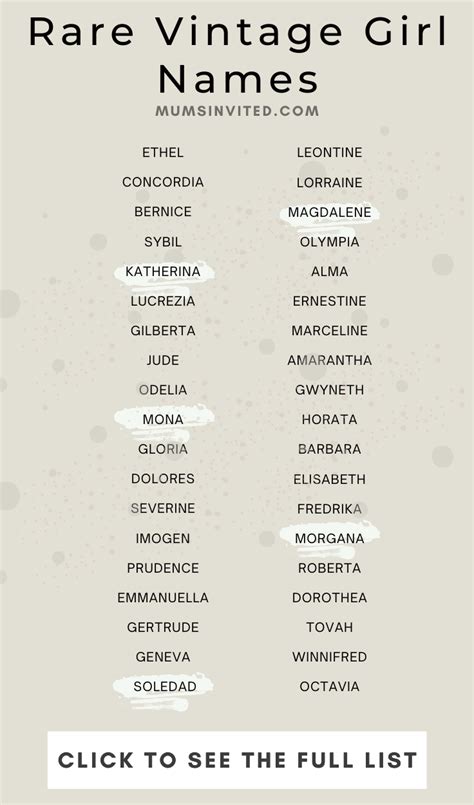 100 Rare Vintage Baby Names For Girls In 2024