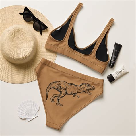 T Rex Nude Recycled High Waisted Bikini Sizes Xs Xl Etsy