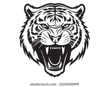 Angry Tiger Face Drawing