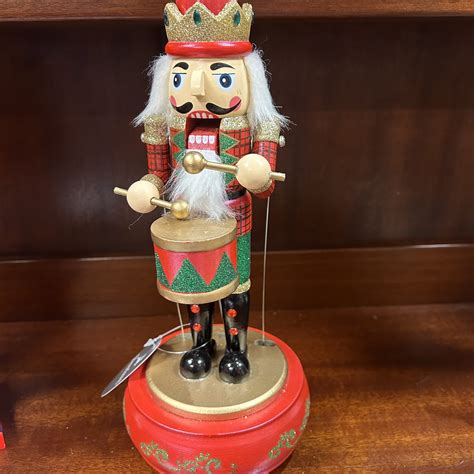 Wooden musical nutcracker for Christmas table - Jingle Bells Christmas Shop