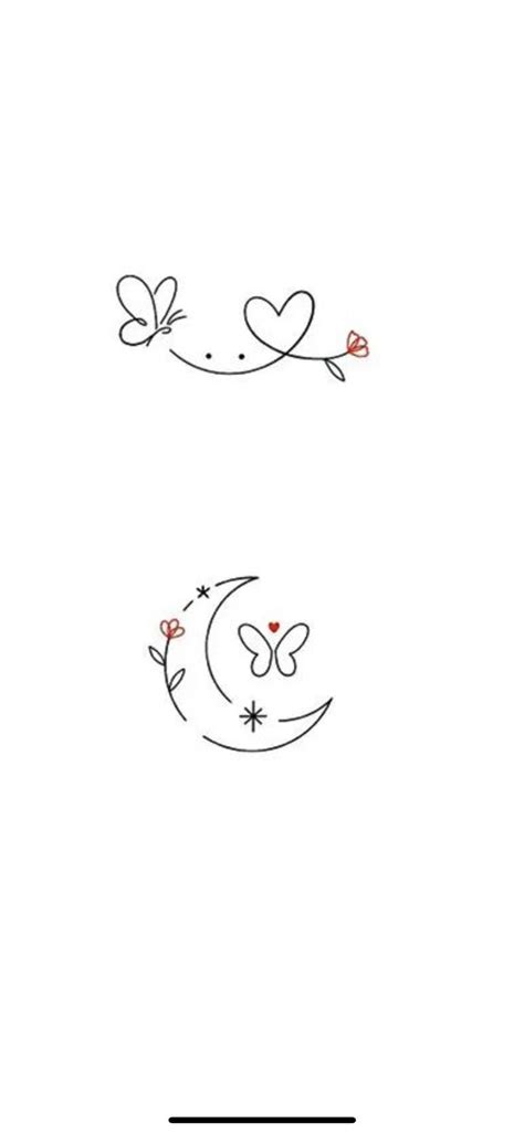 Two Butterflies Flying Over The Moon With Stars And Hearts On It S