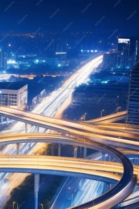 Premium AI Image | aerial top down of multilevel elevated road huge