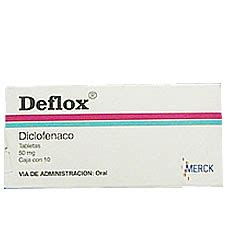 Deflox diclofenaco dolor inflamación tabletas Merck RX traumatologia