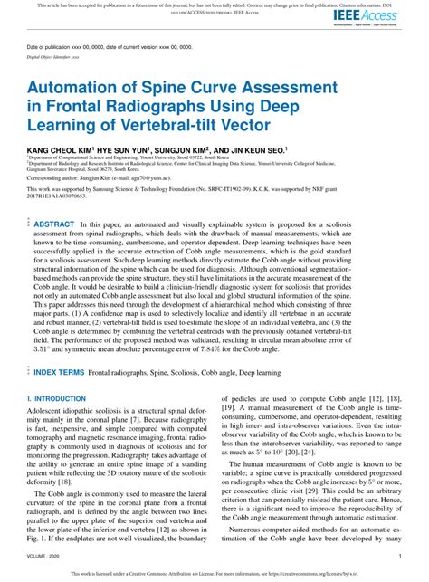 Pdf Automation Of Spine Curve Assessment In Frontal Radiographs Using