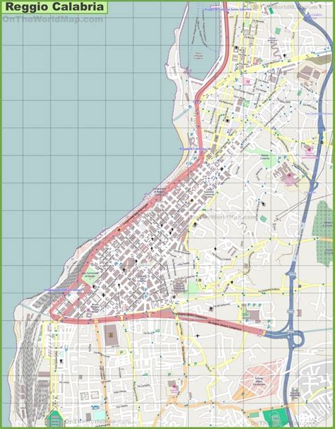 Large Detailed Map Of Reggio Calabria Reggio Calabria Detailed Map City Maps Italy Large Italia