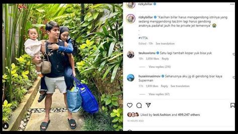 Rizky Billar Membalas Pamer Foto Gendong Lesti Kejora Anak Dan 3 Tas