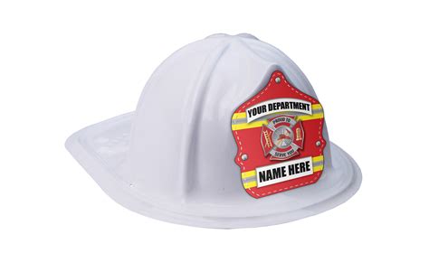 Custom "Red & Yellow Uniform" Plastic Fire Hats for Kids