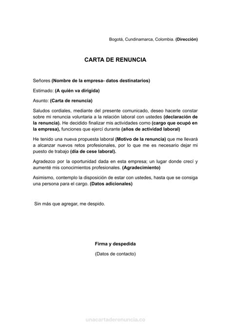 ᐅ Carta De Renuncia Laboral ⇒ Ejemplos En Word Pdf ️