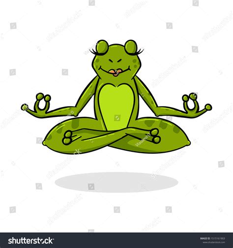 Funny Cartoon Frog Yoga Pose Vector Stock Vector (Royalty Free ...