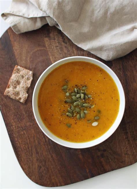 Roasted Pumpkin Soup With Lentils Easy And Vegan Nutrition By Michaela