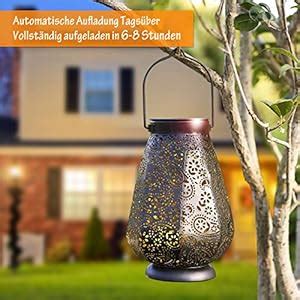 Joycreator Led Solarlaterne F R Au En Garten Deko Metall Solar Laterne