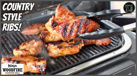 Ninja Woodfire Grill Country Style Pork Ribs Youtube