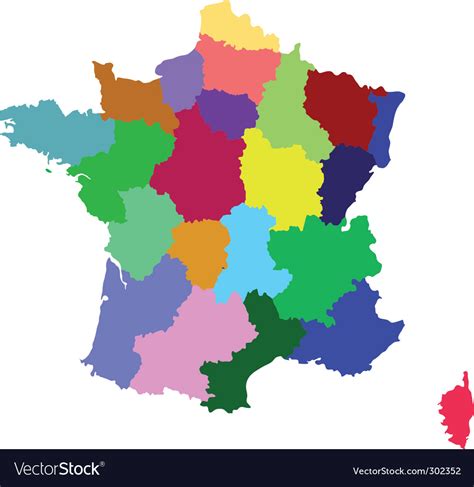 France map with regions Royalty Free Vector Image