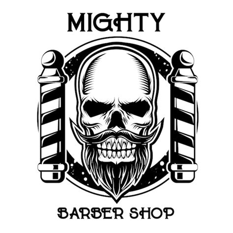 Premium Vector | Barber shop badge logo black and white