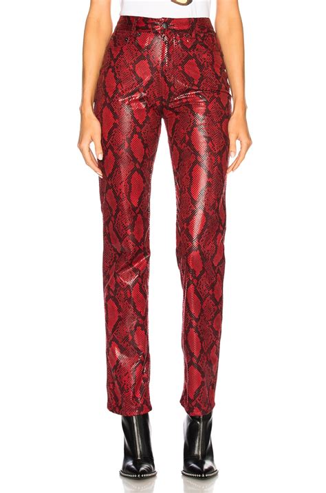 Maison Margiela Faux Snakeskin Pants In Lipstick Fwrd