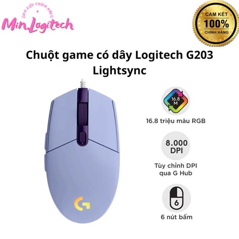 Chuột Logitech G203 Lightsync Lilac Sản Phẩm Chính Hãng Shopee Việt Nam