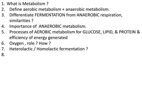 PPT - Anaerobic & Anaerobic Metabolism PowerPoint Presentation - ID:4467401