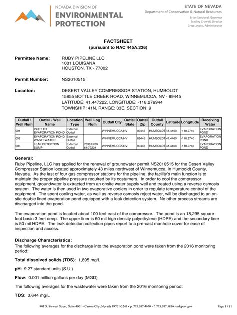 Fillable Online Ndep Nv Factsheet Ndep State Of Nevada Fax Email