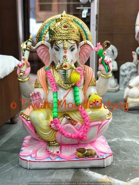 Tiwari Moorti Marble Lord Ganpati Statue Packaging Type Wooden Box At