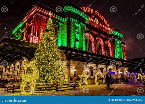 Holiday Lighting of Denver Union Station Editorial Image - Image of ...