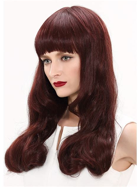 Capless Long Synthetic Hair Wavy Wig With Bangs Long Wigs Sale