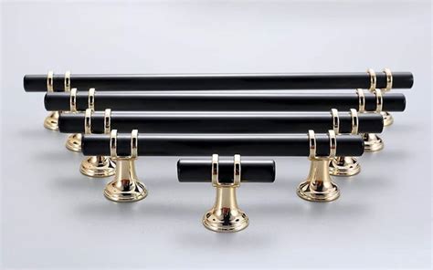 Black Gold Drawer Knobs Pulls High End Kitchen Cabinet Handles Etsy