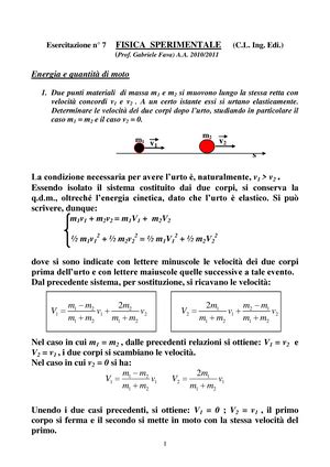 Esercitazione Esercizi Sulla Dinamica Dei Sistemi Rigidi Fisica