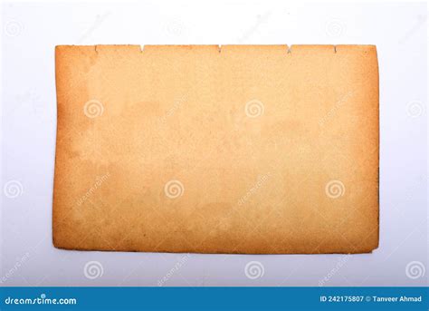 Old Wrinkled Paper Vintage Texture Isolated On White Background Stock