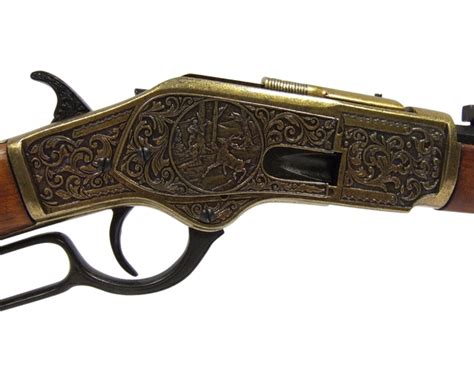 Winchester M1873 Engraved Lever Action Replica Rifle Gold