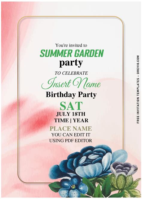 Free Editable Pdf Stylish Spring Blooms Invitation Templates