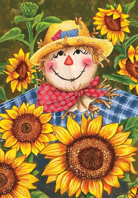 Plaid Scarecrow And Sunflowers Thanksgiving Fall 2 Sided Custom Decor