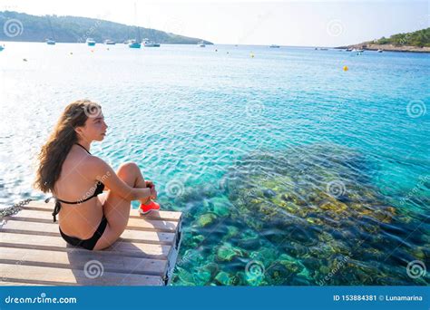 Ibiza Bikini Girl Relaxed At Portinatx Beach Stock Image Image Of