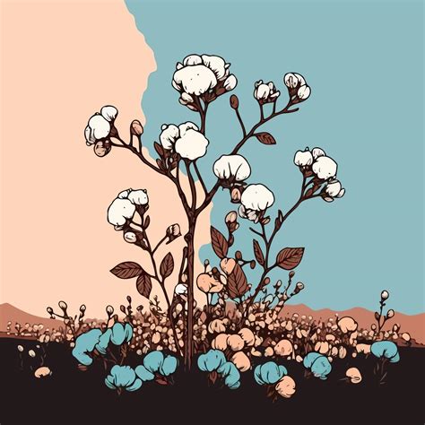 Cotton cultivation in agricultural production farm 17725657 Vector Art