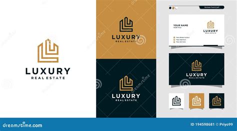 Luxury Real Estate Logo Design Gold Building Estate Construction