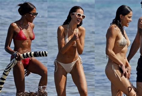 Naomi Campbell Eiza González e Michelle Rodriguez curtem praia de