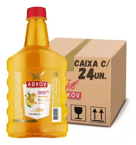 Bebida Askov Fun Fun Vodka Maracujá Caixa 24un De 500ml Frete grátis