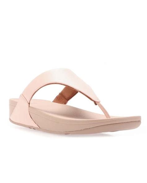 Fitflop Lulu Leather Toe Thong Sandals In Pink Lyst UK