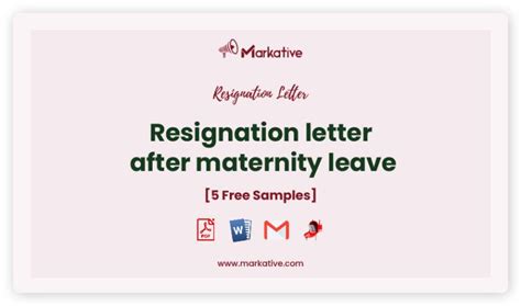 How To Write A Resignation Letter After Maternity Leave [5 Free Samples] Markative