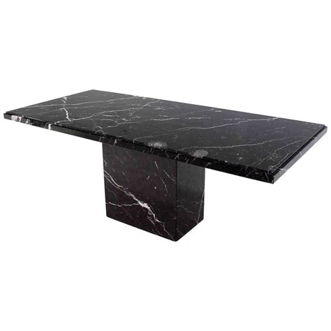 Single Pedestal Black Marble-Top Dining Table at 1stDibs | black marble ...