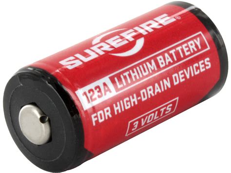 SureFire SF123A CR123A 1550mAh 3V Lithium LiMnO2 Button Top Battery