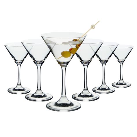 Set Of 6 Small Stem Martini Glasses For Cocktails Desserts Margaritas