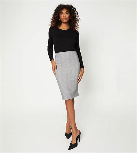 Buy Dorothy Perkins Check Bengaline Pencil Skirt In Black 6thstreet Qatar