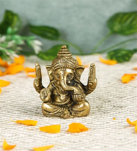 Buy Muket Ganesh Gold Brass Idol At 12 OFF By Imli Street Pepperfry