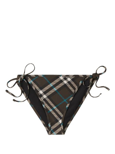 Burberry Check Pattern Bikini Bottoms Farfetch